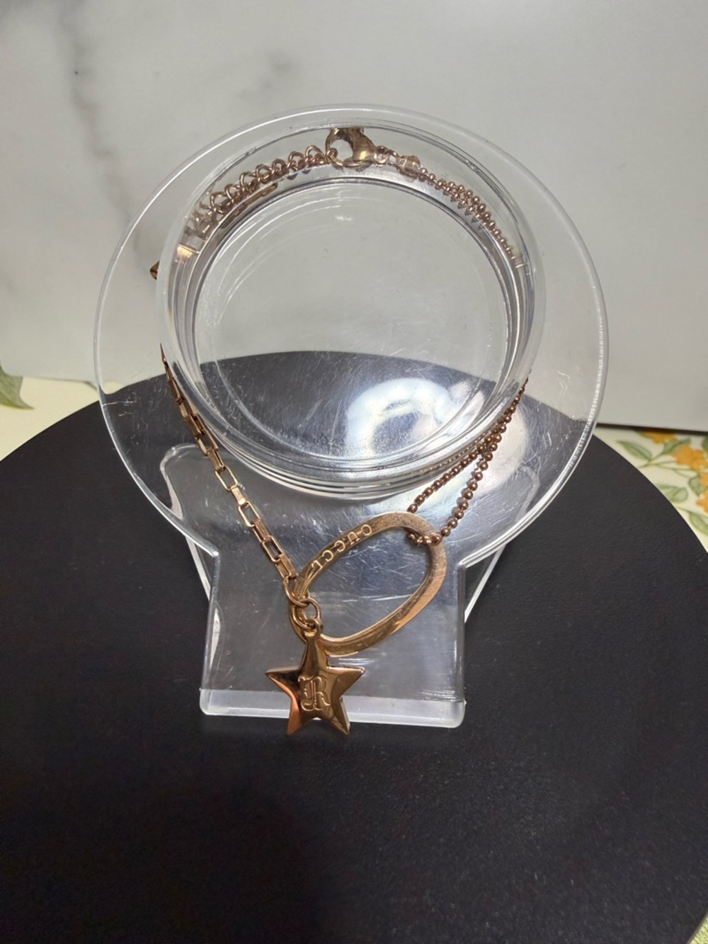 Rose gold Star Charm Bracelet- Mixed Link Chain